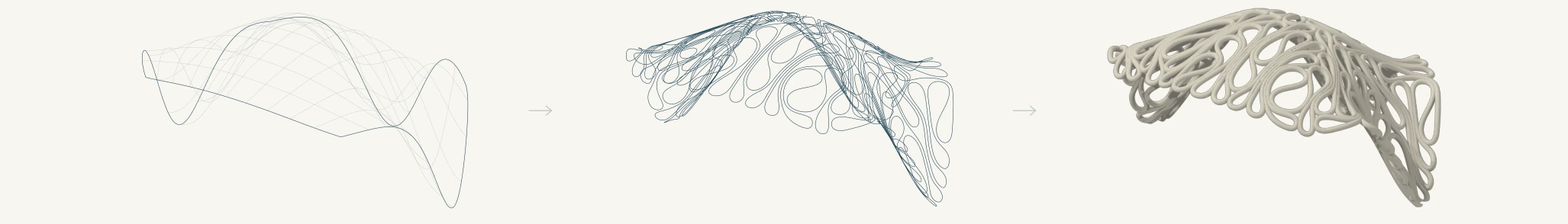 Supplied COVE model development: rounded host surface, recovered growth centreline, and tubular geometry