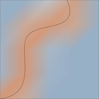 Curved guide qualitative density field