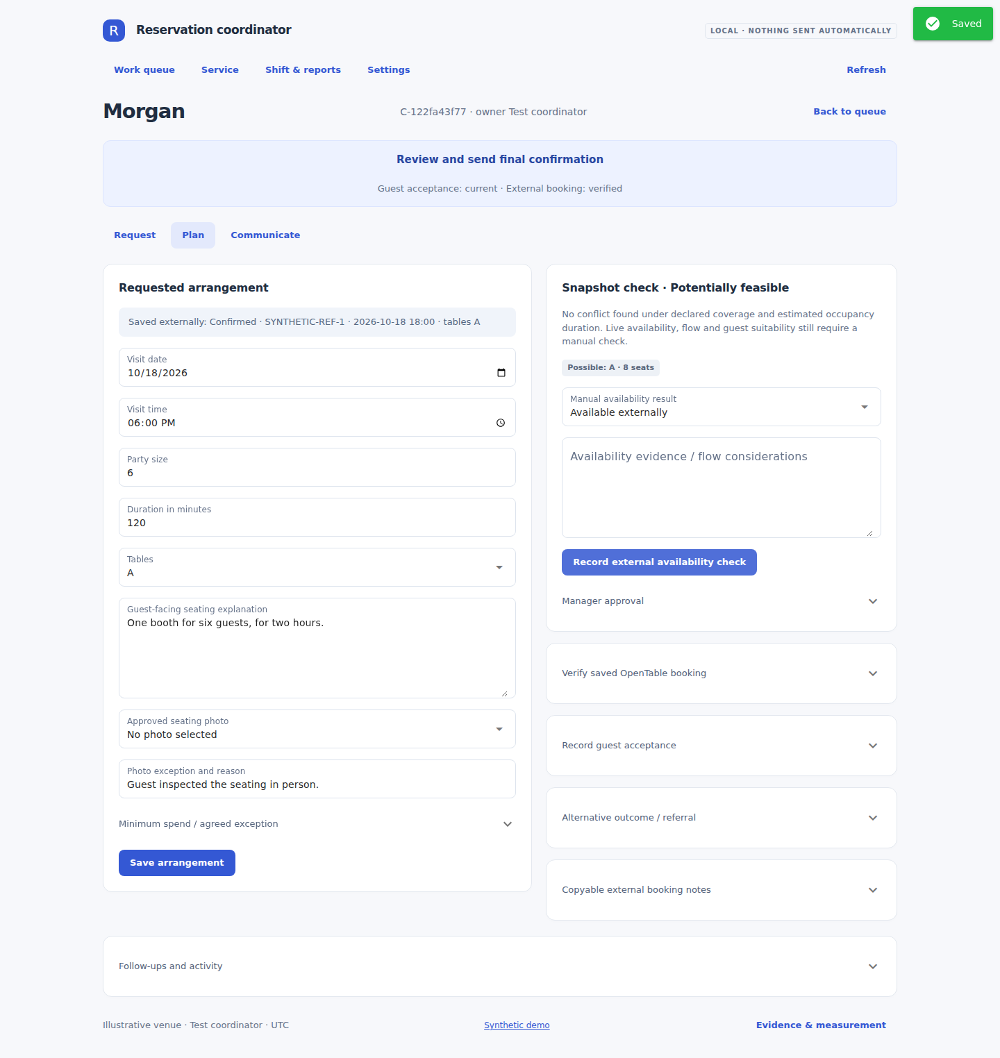 Application Plan view, synthetic demonstration